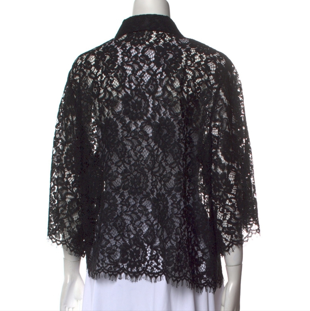 L'AGENCE Elegant Black Lace Top - Picture 3 of 4